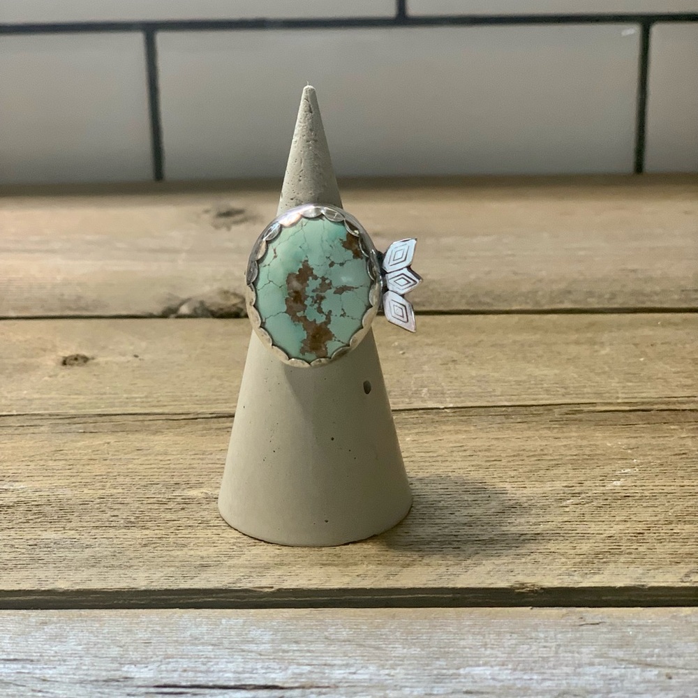 All the Things Sterling & Fine Silver w Cloud Mountain Turquoise Statement Ring